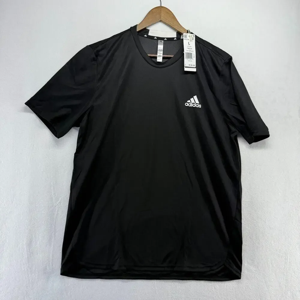 Adidas Shirt men's Large Black D4m Training Performance Lightweight Workout NEW - Picture 2 of 8